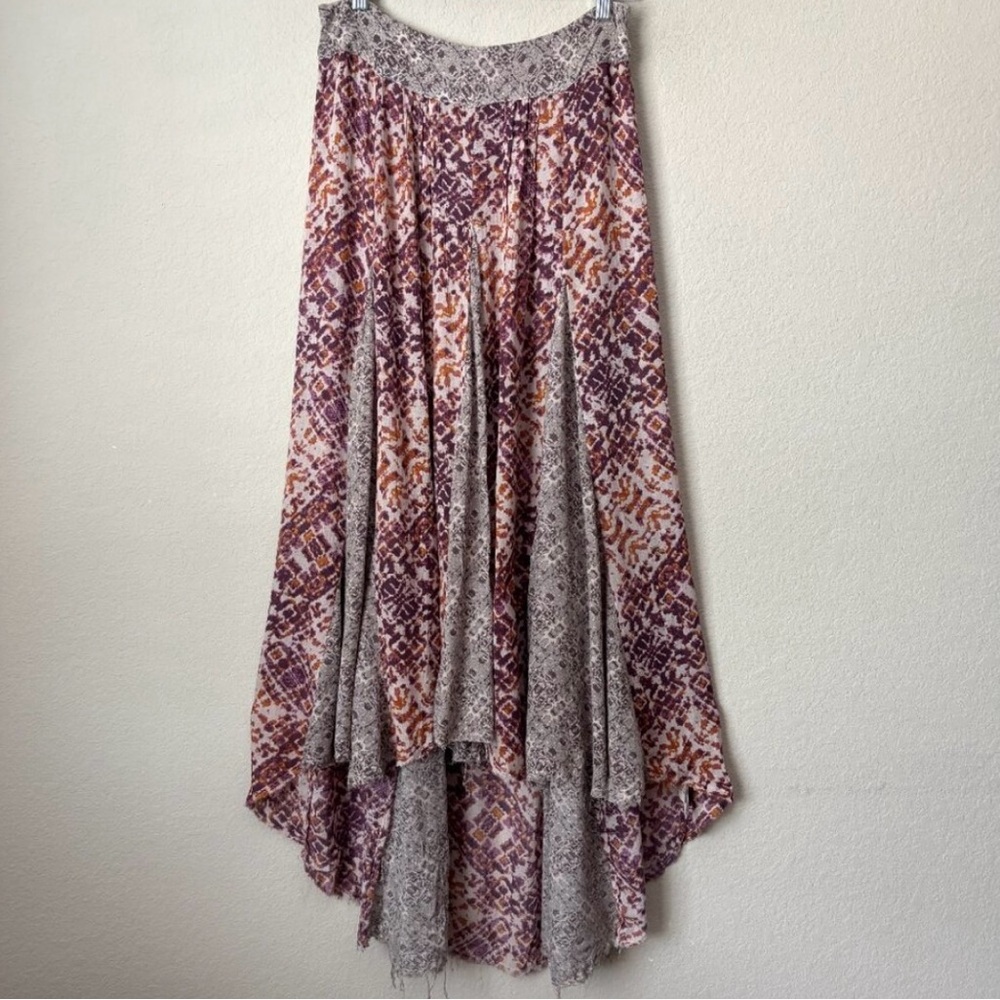 Free People Cream Tan Asymmetrical Wrap Maxi Skirt